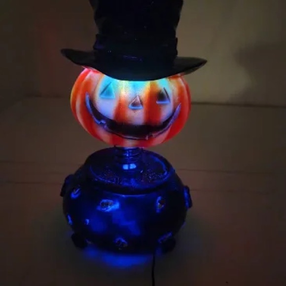 Fiberglass Pumpkin Bobblehead Lamp Halloween LED Sparkley Light DECORATION NIB - Picture 4 of 7